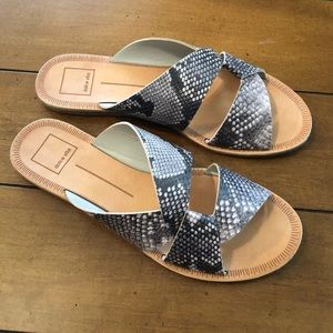 Dolce Vita Snake Print Slide Sandals